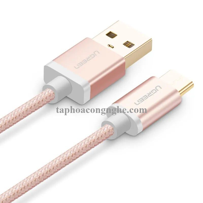 Ugreen 40988 0.5M 3A màu Đen Cáp USB TypeC sang USB 2.0 Hỗ trợ sạc nhanh US174 30040988